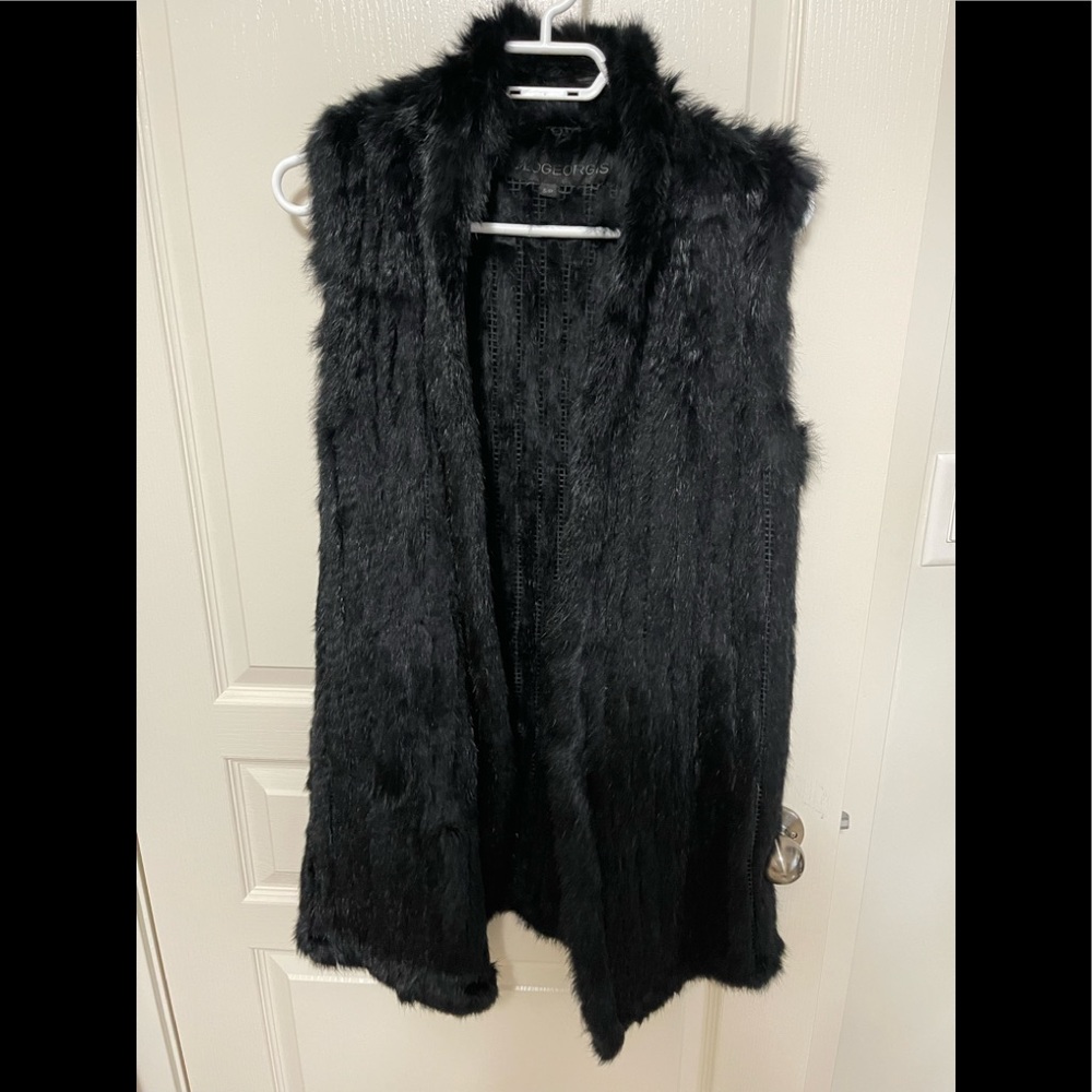 Pologeorgis vest made from real rabbit fur